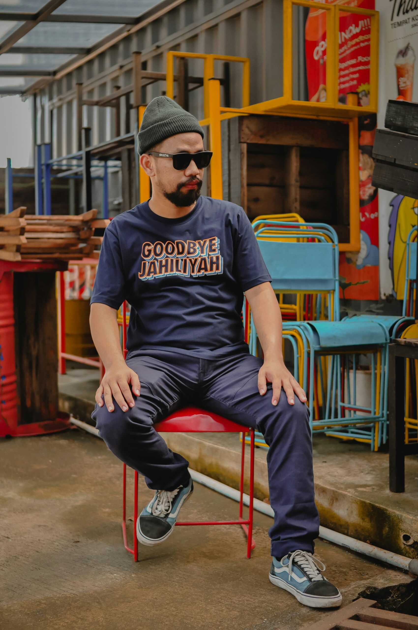 Navy Stretched Chinos